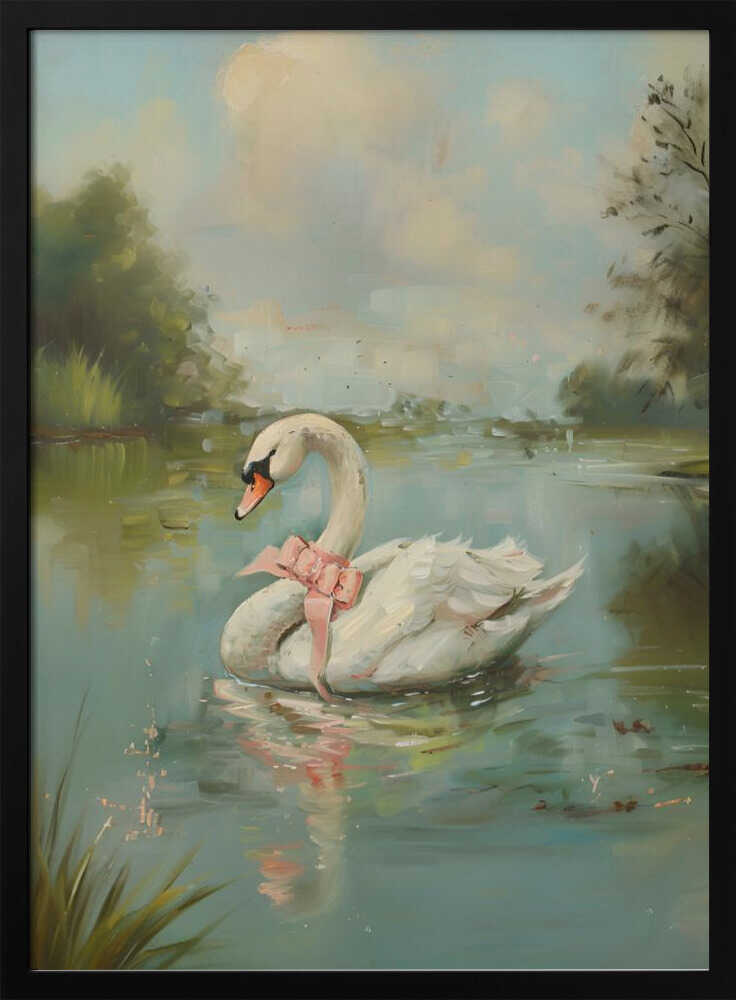 Vintage Swan Coquette Art Print UK — Abstract Vibrant Wall Art — Living Room — Wall It All Prints