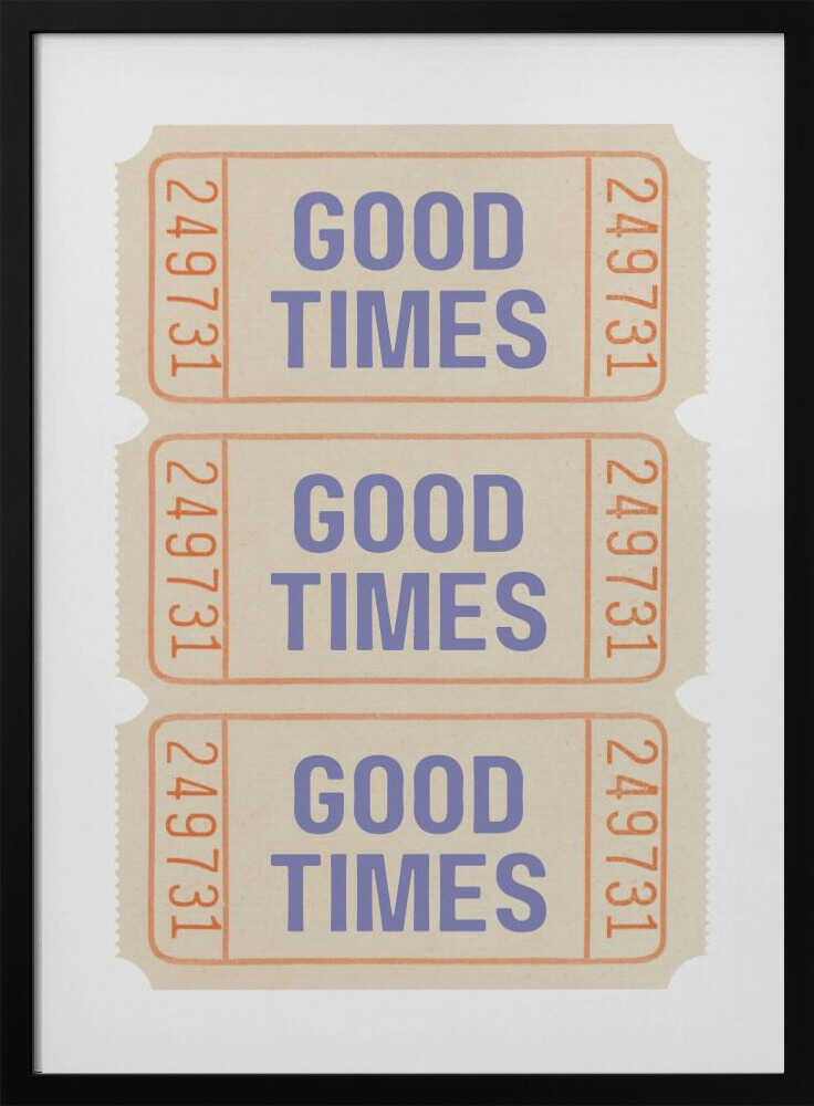 Good Times Tickets Art Print UK — Abstract Vibrant Wall Art — Living Room — Wall It All Prints