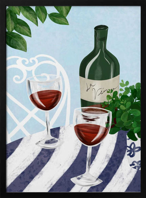 Al Fresco Wine Charm Art Print UK — Botanical Vibrant Wall Art — Kitchen — Wall It All Prints