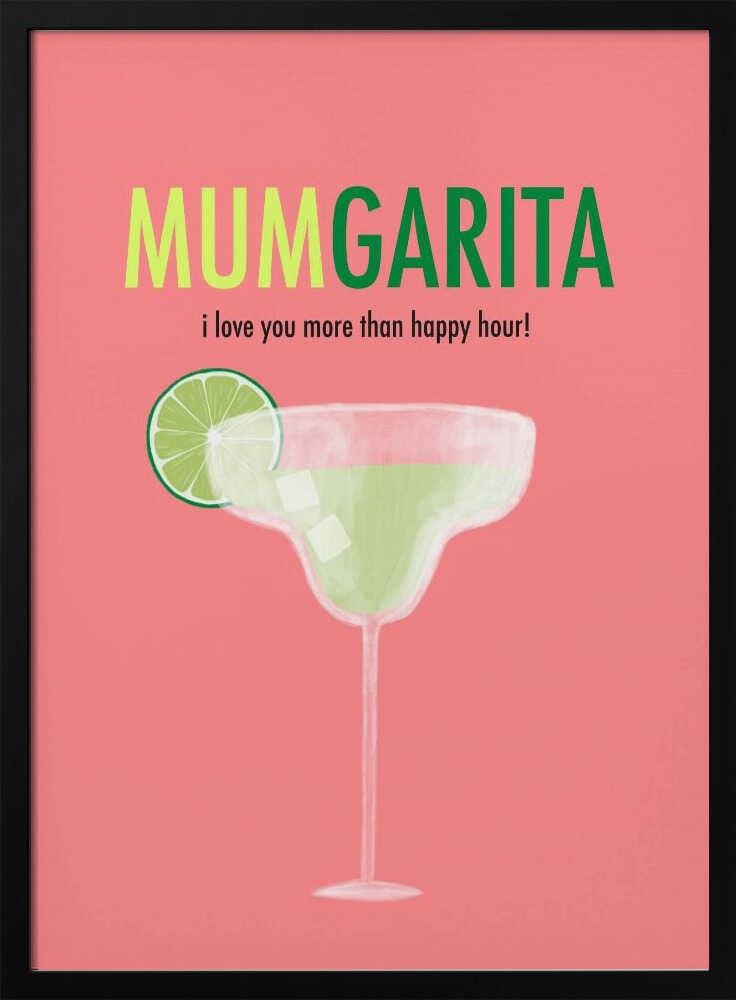 Mumgarita Happy Hour Art Print UK — Vintage Vibrant Wall Art — Kitchen — Wall It All Prints