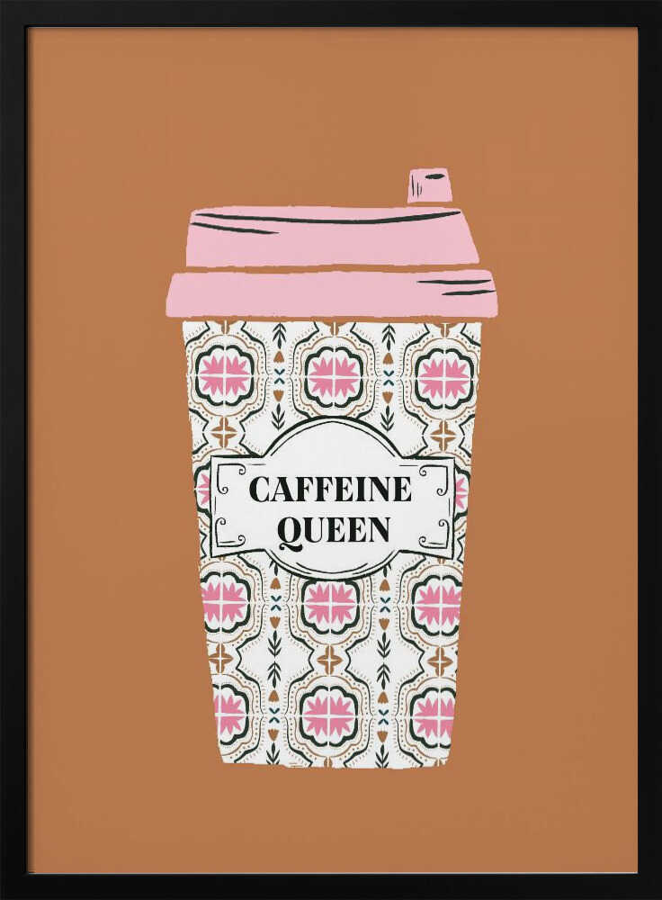 Caffeine Queen Coffee Cup Art Print UK — Abstract Vibrant Wall Art — Living Room — Wall It All Prints