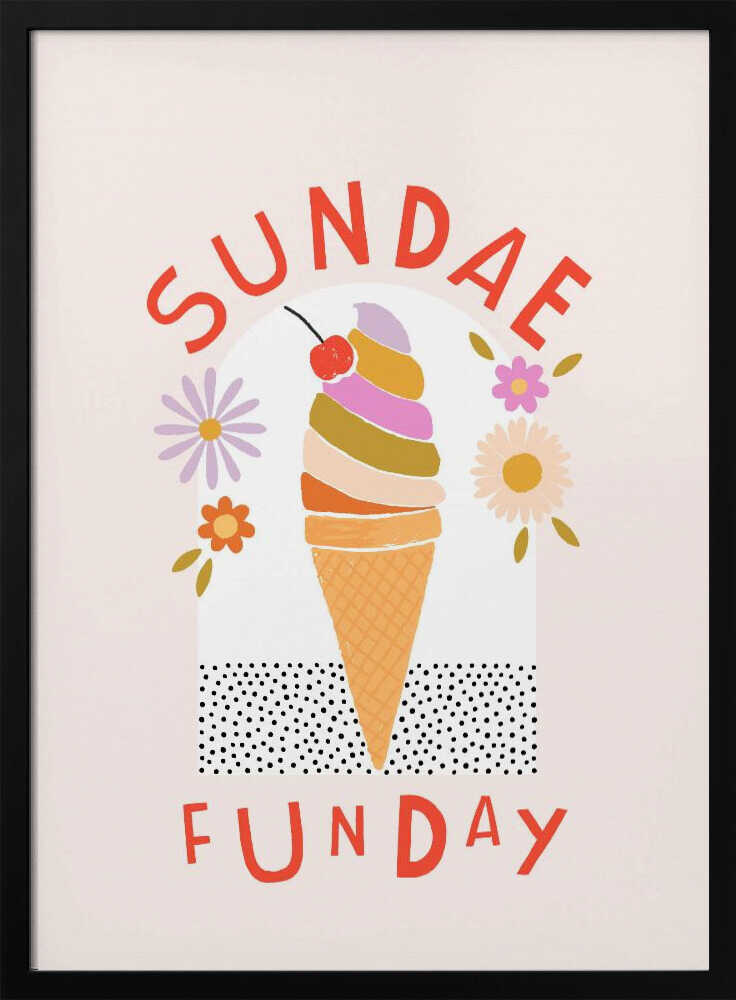 Colorful Sundae Fun Art Print UK — Food Vibrant Wall Art — Kitchen — Wall It All Prints