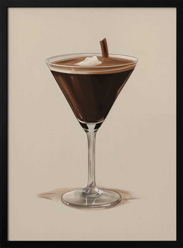 Cinnamon Espresso Martini Art Print UK — Vintage Vibrant Wall Art — Kitchen — Wall It All Prints