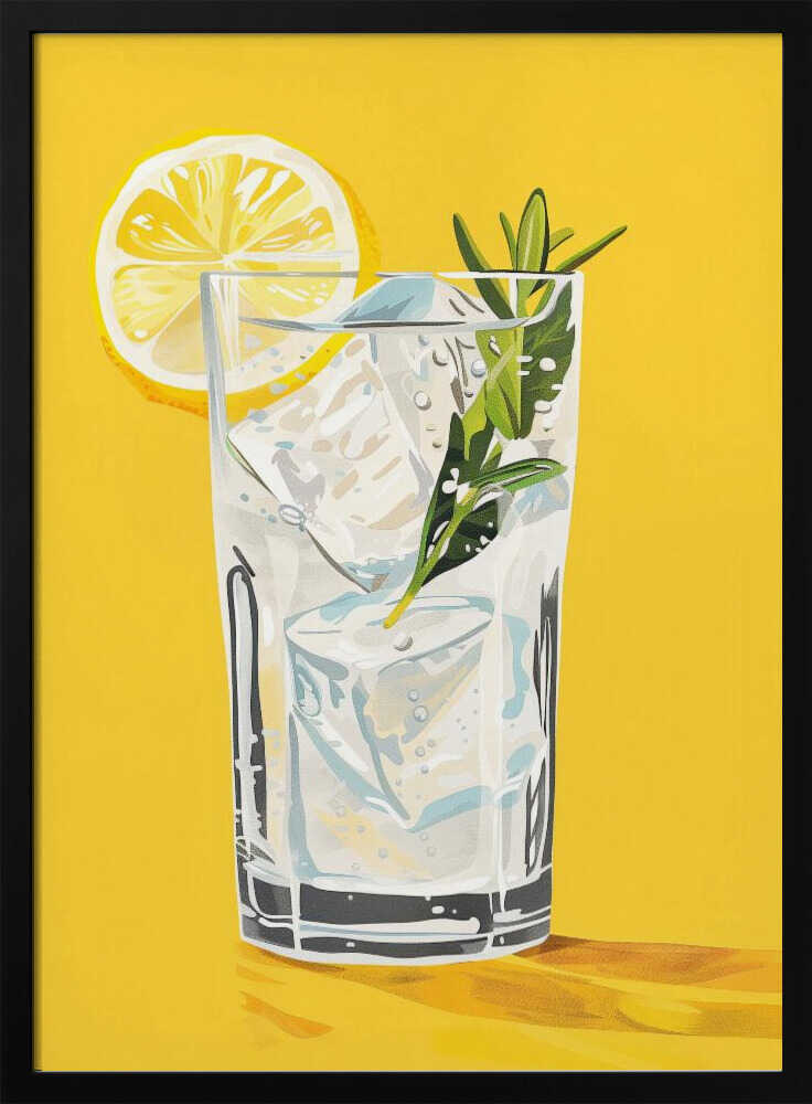 Lemon Rosemary Refresher Art Print UK — Vintage Calm Wall Art — Kitchen — Wall It All Prints