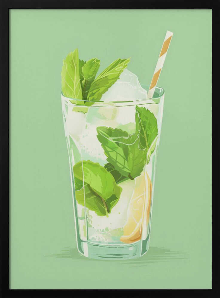 Fresh Mojito Cocktail Art Print UK — Botanical Calm Wall Art — Kitchen — Wall It All Prints