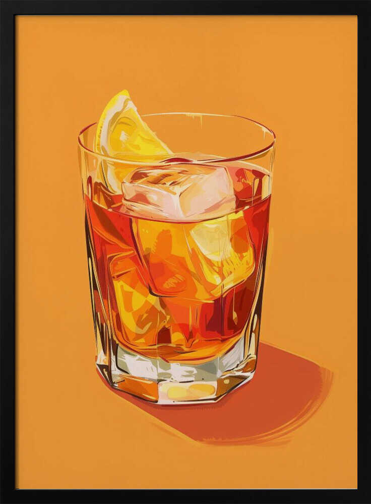Refreshing Orange Cocktail Art Print UK — Vintage Calm Wall Art — Kitchen — Wall It All Prints
