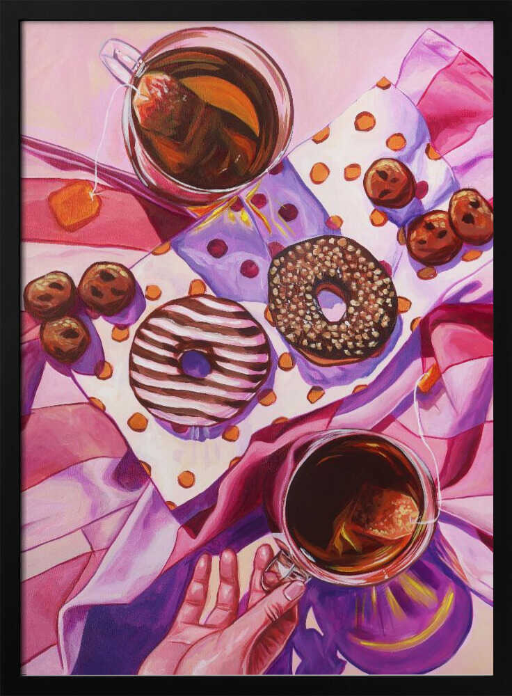Sweet Tea and Donuts Art Print UK — Food Vibrant Wall Art — Kitchen — Wall It All Prints
