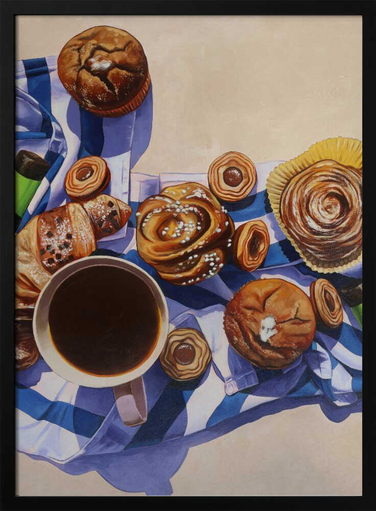 Cozy Morning Pastries Art Print UK — Abstract Vibrant Wall Art — Kitchen — Wall It All Prints
