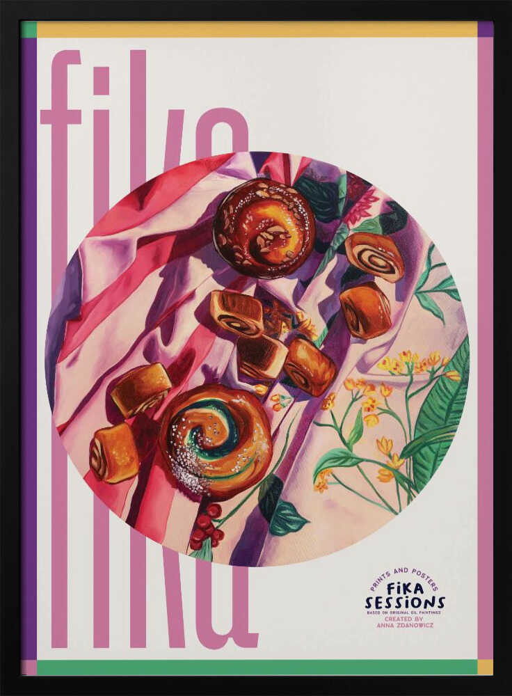 Vibrant Morning Pastries Art Print UK — Botanical Fresh Wall Art — Kitchen — Wall It All Prints
