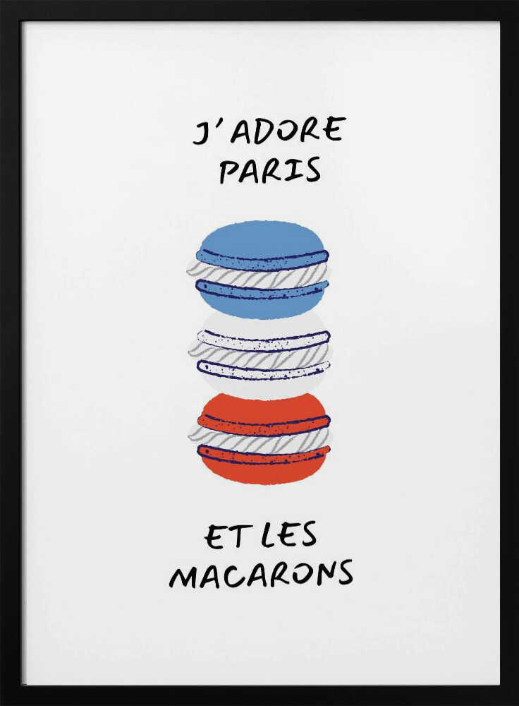 J'adore Paris Macarons Art Print UK — Food Vibrant Wall Art — Kitchen — Wall It All Prints