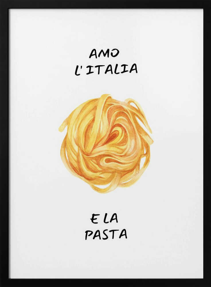 Love Italy Pasta Art Print UK — Abstract Fresh Wall Art — Kitchen — Wall It All Prints