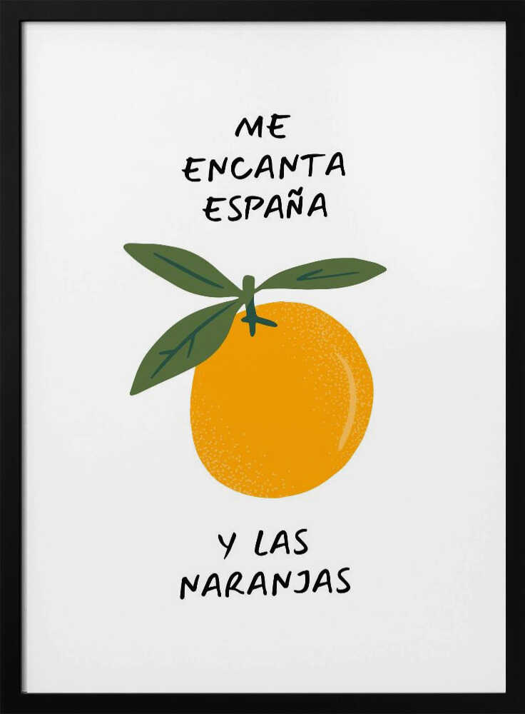 Spanish Orange Love Art Print UK — Food Dark Wall Art — Kitchen — Wall It All Prints