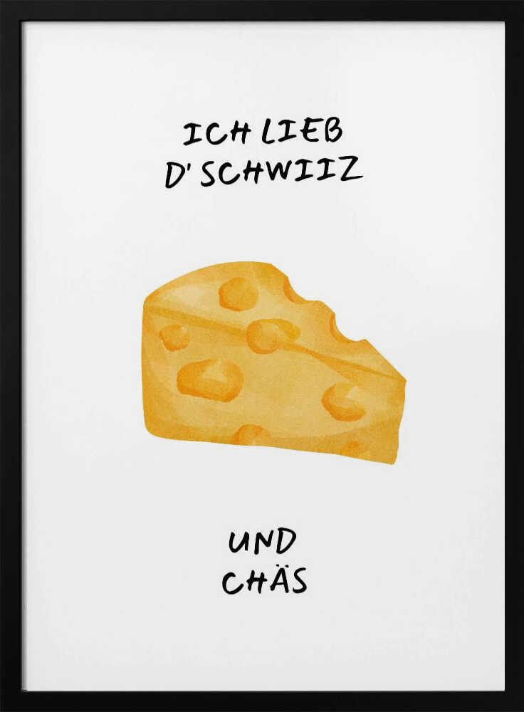 Swiss Cheese Love Quote Art Print UK — Food Vibrant Wall Art — Kitchen — Wall It All Prints