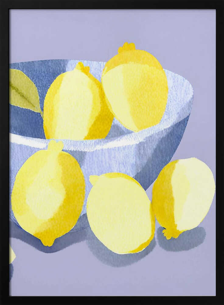Fresh Yellow Lemons Art Print UK — Food Vibrant Wall Art — Kitchen — Wall It All Prints