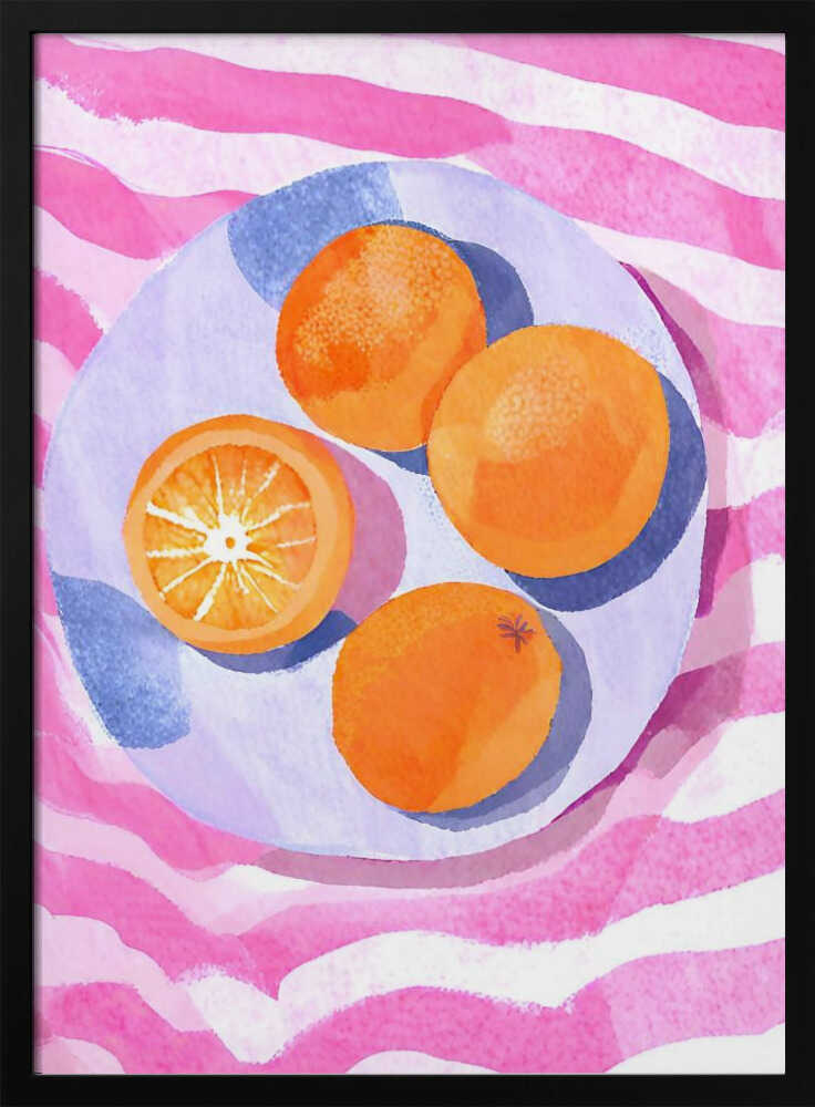 Vibrant Citrus Plate Art Print UK — Food Vibrant Wall Art — Kitchen — Wall It All Prints