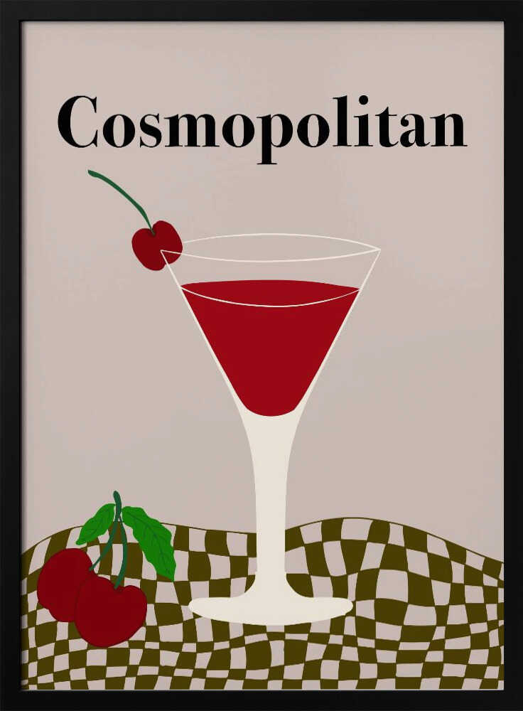 Cosmopolitan Cocktail Chic Art Print UK — Abstract Minimal Wall Art — Kitchen — Wall It All Prints