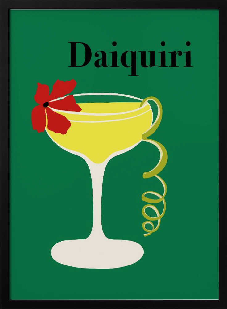 Classic Daiquiri Illustration Art Print UK — Botanical Vibrant Wall Art — Living Room — Wall It All Prints
