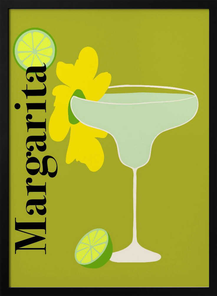 Tropical Margarita Cocktail Art Print UK — Botanical Vibrant Wall Art — Office — Wall It All Prints