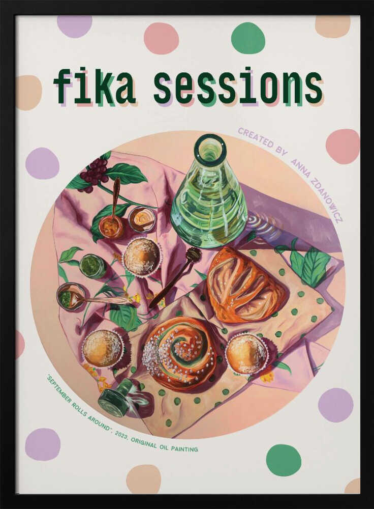 Fika Pastries Coffee Break Art Print UK — Food Vibrant Wall Art — Kitchen — Wall It All Prints