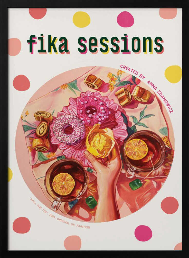 Sweet Fika Sessions Art Print UK — Food Vibrant Wall Art — Kitchen — Wall It All Prints