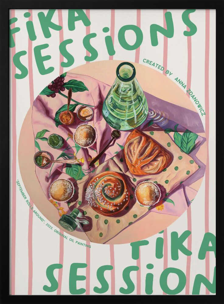 Cozy Fika Spread Art Print UK — Food Warm Wall Art — Kitchen — Wall It All Prints