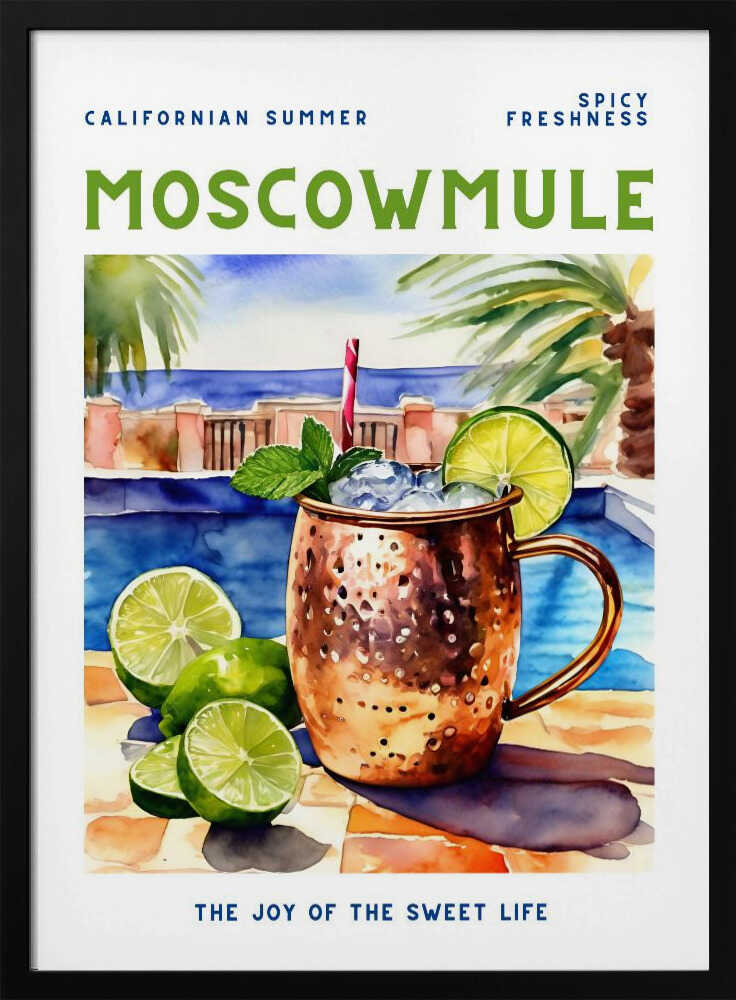 Moscow Mule Poolside Art Print UK — Animal Vibrant Wall Art — Bedroom — Wall It All Prints