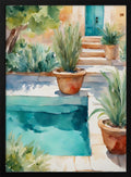Mediterranean Poolside Garden