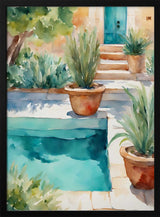 Mediterranean Poolside Garden