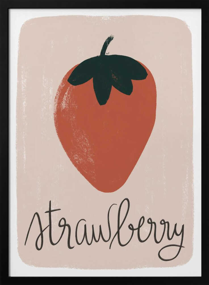 Sweet Strawberry Illustration Art Print UK — Botanical Minimal Wall Art — Kitchen — Wall It All Prints