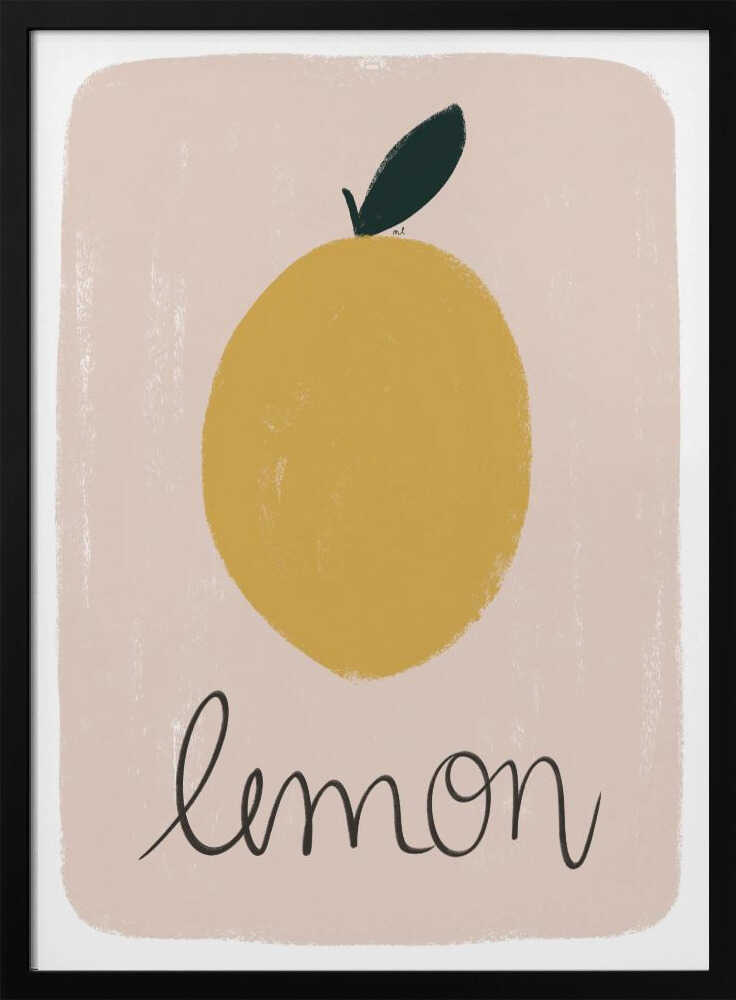 Yellow Lemon Drawing Art Print UK — Botanical Vibrant Wall Art — Kitchen — Wall It All Prints