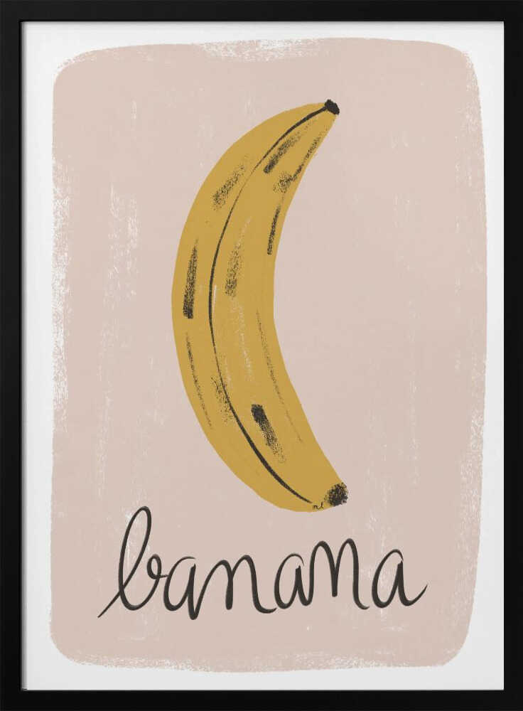 Simple Banana Illustration Art Print UK — Botanical Vibrant Wall Art — Kitchen — Wall It All Prints
