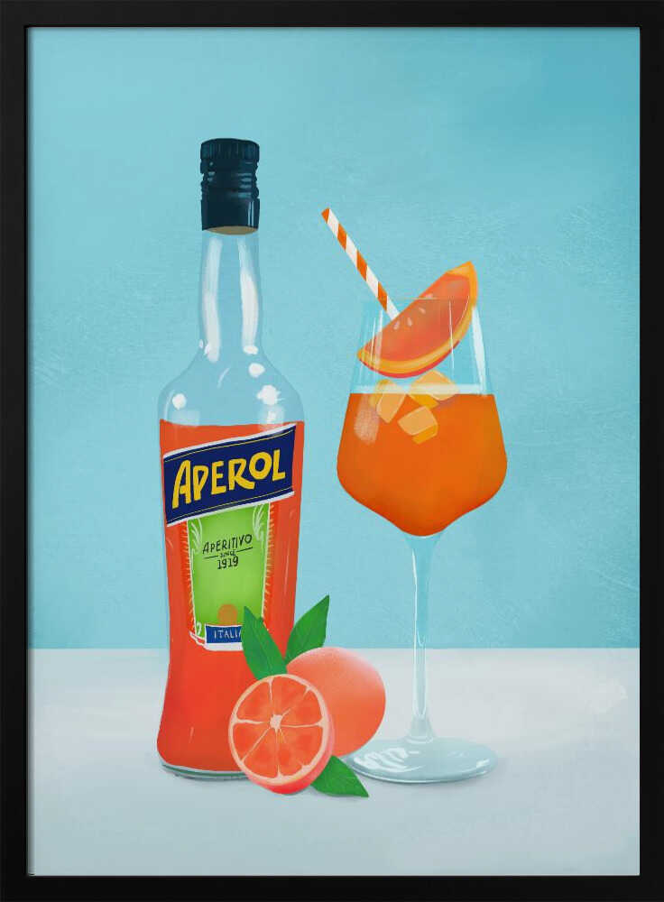 Aperol Spritz Art Print UK — Food Vibrant Wall Art — Kitchen — Wall It All Prints