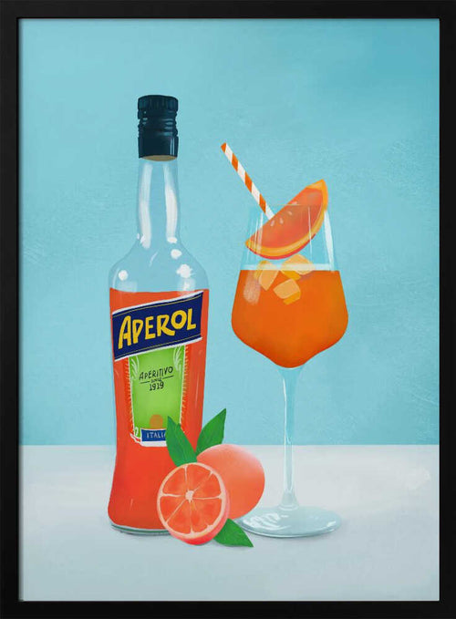 Aperol Spritz Art Print UK — Vintage Vibrant Wall Art — Kitchen — Wall It All Prints