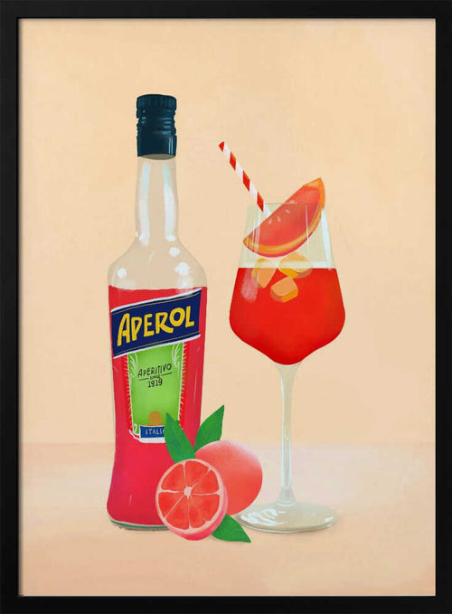 Aperol Spritz Art Print UK — Abstract Vibrant Wall Art — Kitchen — Wall It All Prints