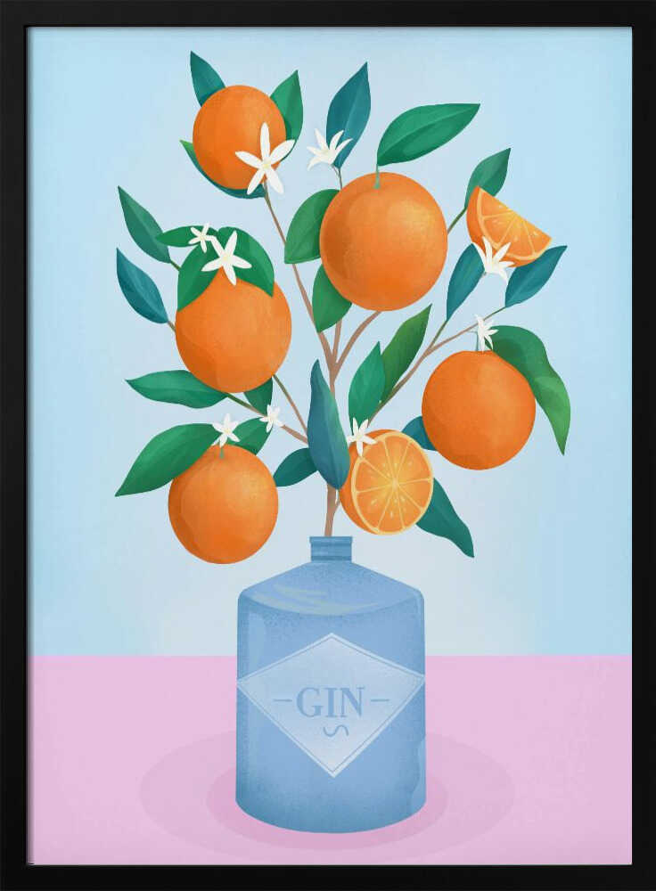 Oranges Art Print UK — Botanical Vibrant Wall Art — Kitchen — Wall It All Prints