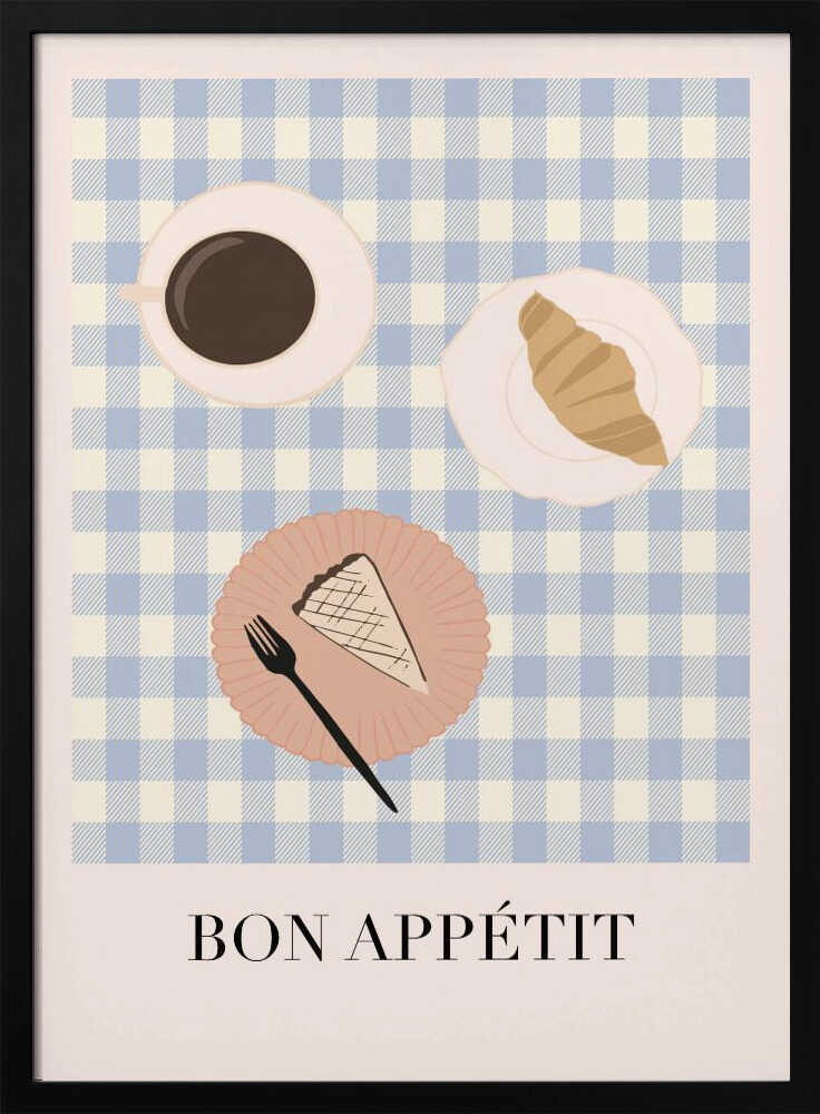 Sweet Parisian Breakfast Art Print UK — Abstract Calm Wall Art — Kitchen — Wall It All Prints