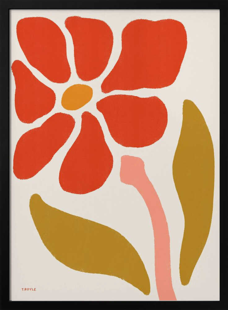 Colorful Retro Flower Art Print UK — Botanical Minimal Wall Art — Office — Wall It All Prints