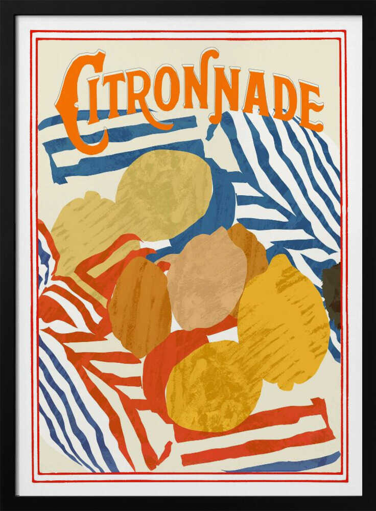 Citronnade Summer Stripes Art Print UK — Abstract Vibrant Wall Art — Kitchen — Wall It All Prints