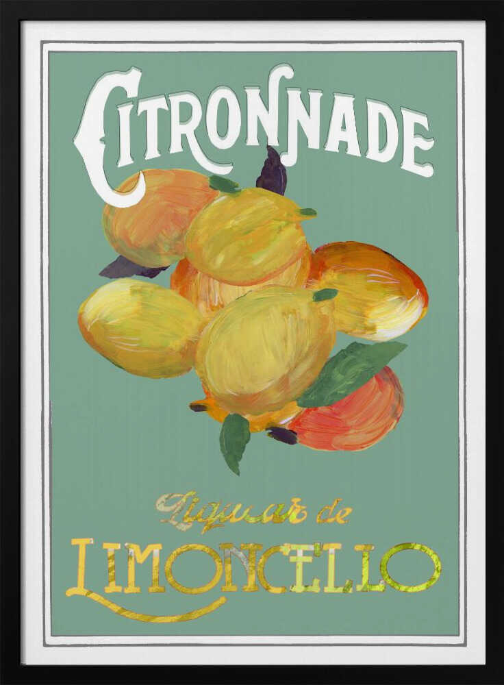 Vintage Limoncello Citronnade Art Print UK — Botanical Vibrant Wall Art — Kitchen — Wall It All Prints