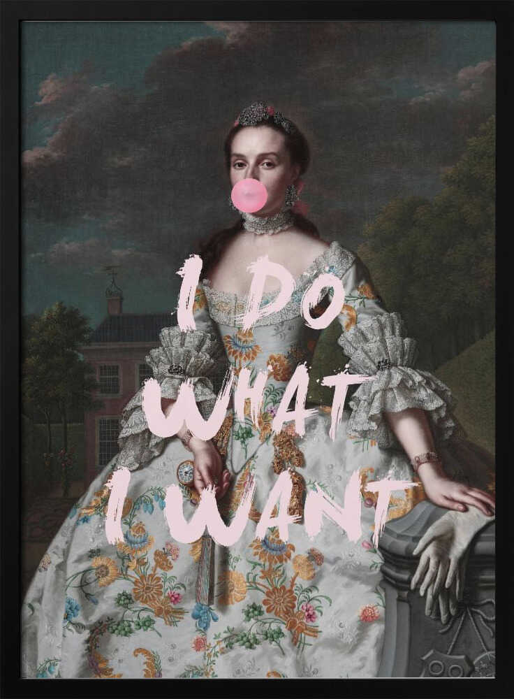 Sassy Bubblegum Portrait Art Print UK — Portrait Vibrant Wall Art — Living Room — Wall It All Prints