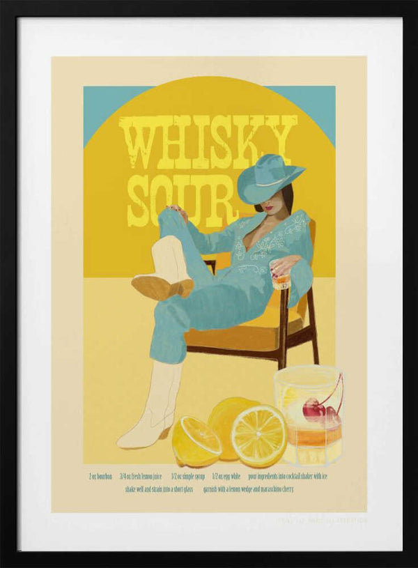 Jlr Cocktails Whiskysour Art Print UK — Portrait Vibrant Wall Art — Kitchen — Wall It All Prints