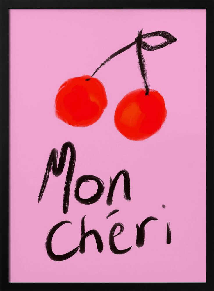 Mon Cheri Cherries Art Print UK — Abstract Vibrant Wall Art — Kitchen — Wall It All Prints