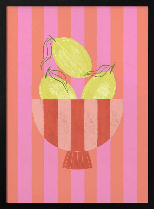 Bowl Of Lemons Art Print UK — Abstract Vibrant Wall Art — Kitchen — Wall It All Prints