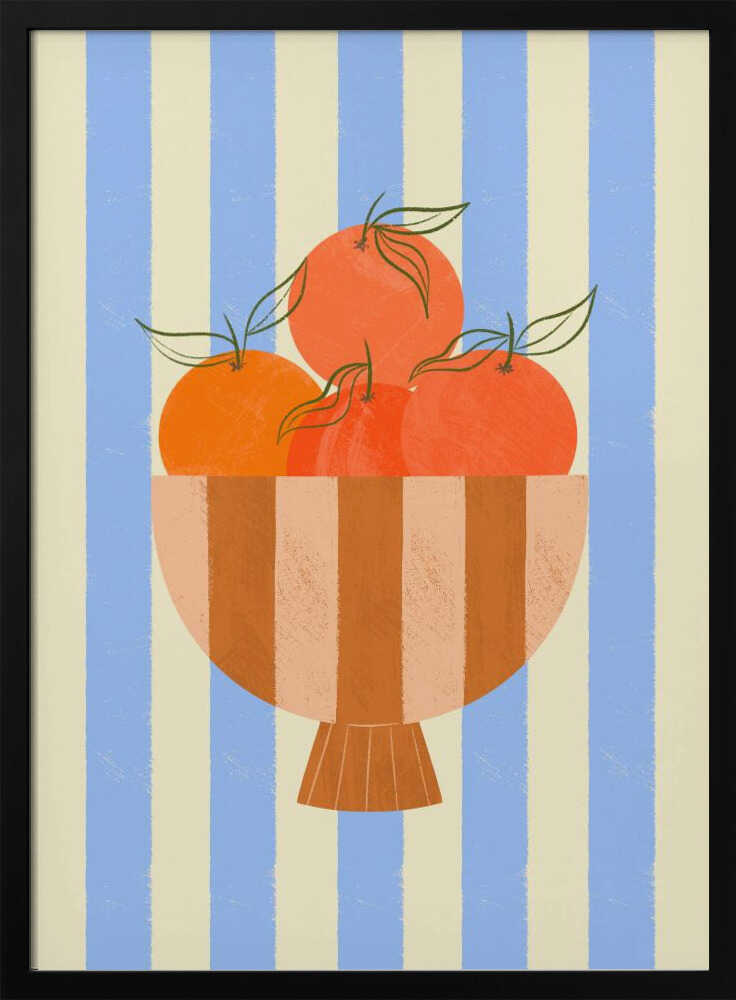 Bowl of Oranges Art Print UK — Abstract Vibrant Wall Art — Kitchen — Wall It All Prints