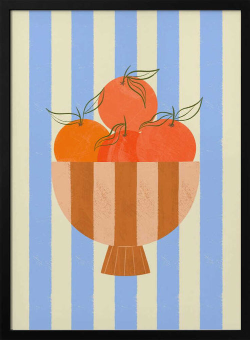 Bowl of Oranges Art Print UK — Abstract Vibrant Wall Art — Kitchen — Wall It All Prints