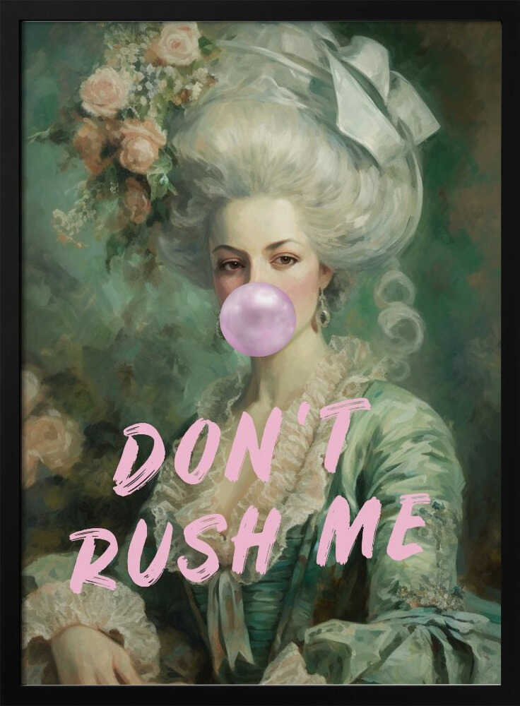 Sassy Rococo Bubblegum Lady Art Print UK — Portrait Minimal Wall Art — Living Room — Wall It All Prints