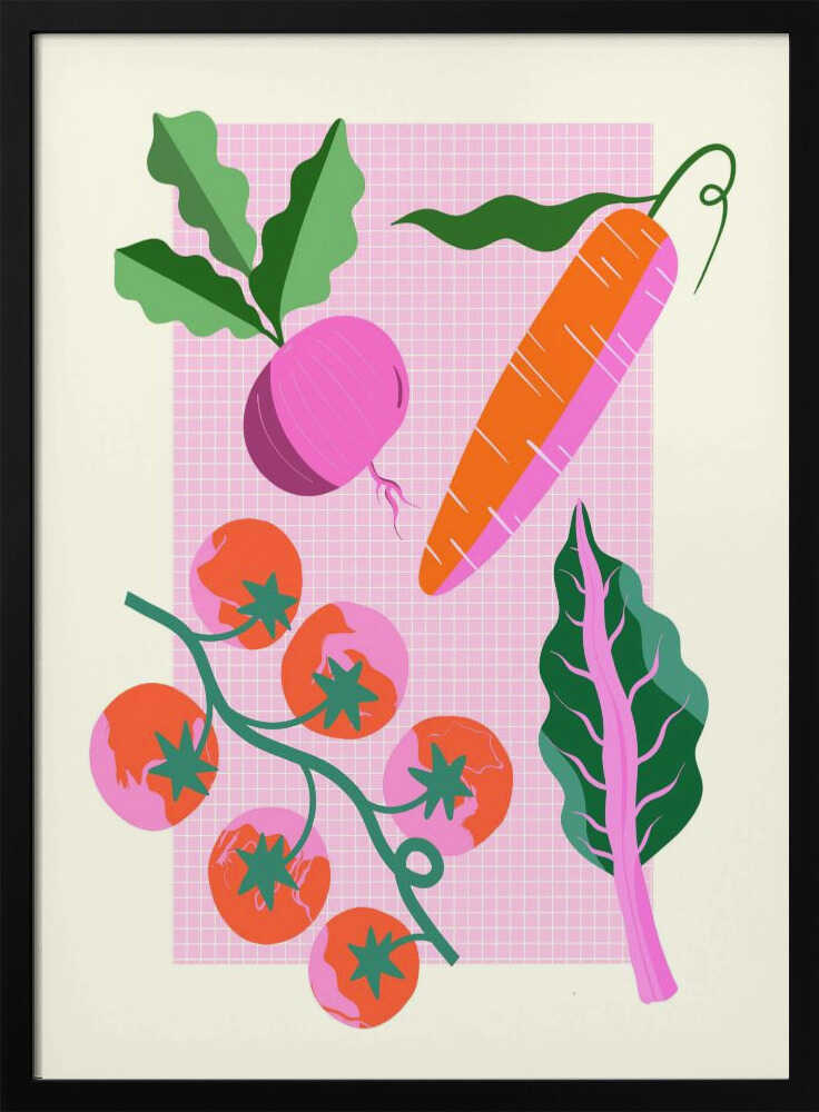 Veggies Art Print UK — Botanical Vibrant Wall Art — Kitchen — Wall It All Prints