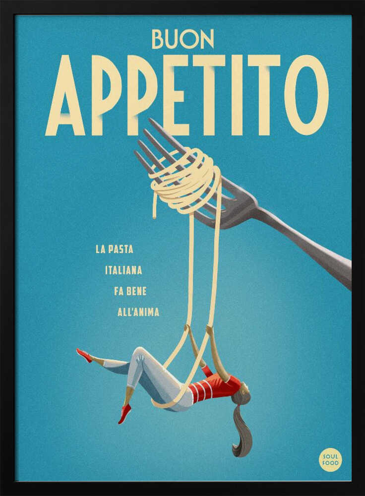 Buon Appetito Swing Art Print UK — Portrait Minimal Wall Art — Kitchen — Wall It All Prints
