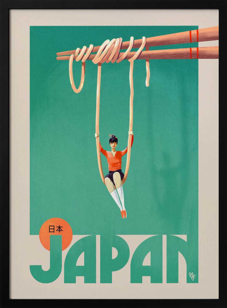 Japanese Noodle Swing Art Print UK — Japanese Minimal Wall Art — Kitchen — Wall It All Prints