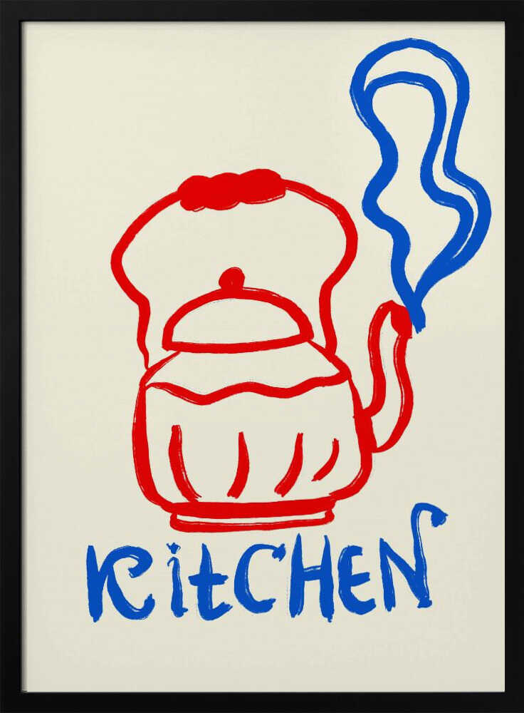 Steaming Kitchen Kettle Art Print UK — Abstract Minimal Wall Art — Kitchen — Wall It All Prints